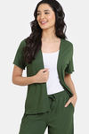 Zivame 2 Mile Fashion Knit Poly Shrug - Rifle Green — thumbnail 1